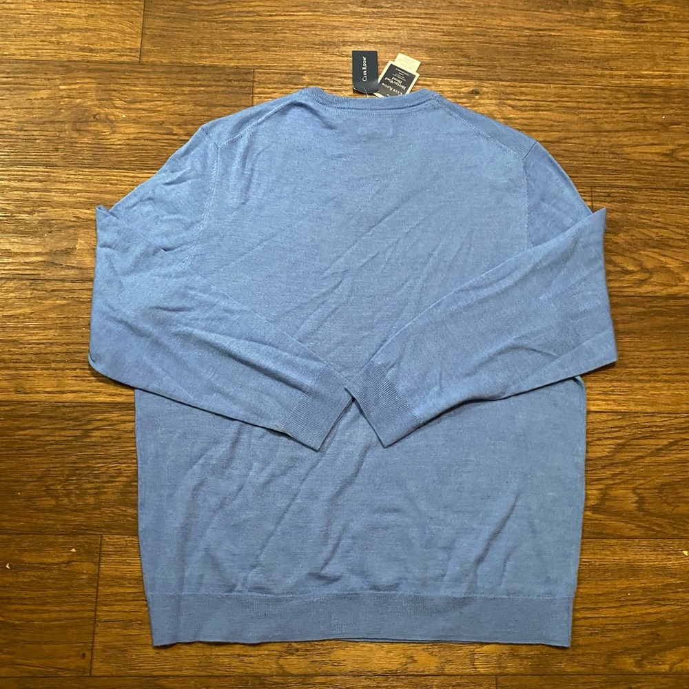 Club Room Light Blue V-Neck Sweater - Picture 6 of 6